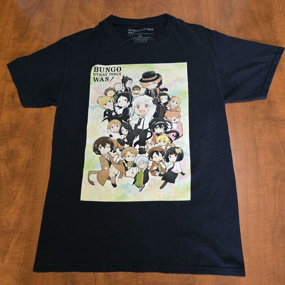 Bungo Stray Dogs Wan Manga Multicharachter Short Sleeve Crew Neck Graphic Tee S